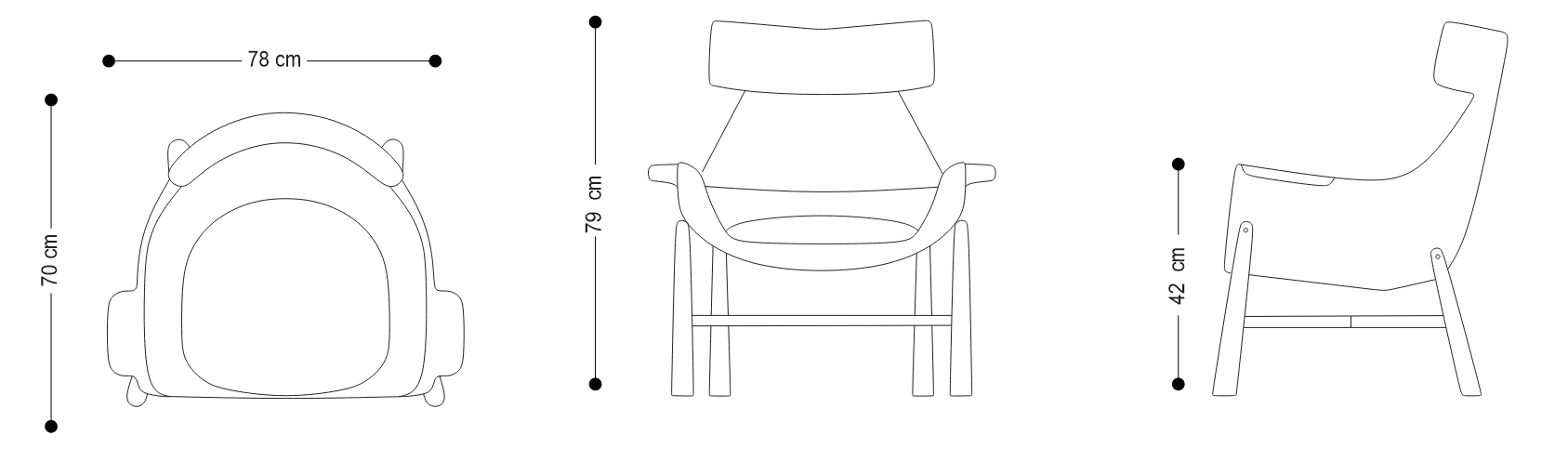 Image of the main dimensions of the product